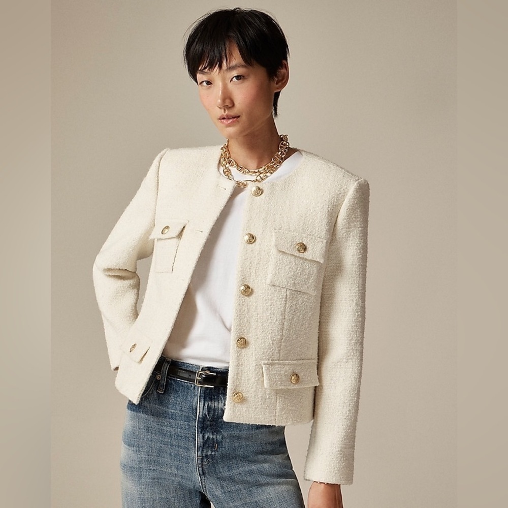 J Crew Isabelle Lady Jacket In Tweed Cc271